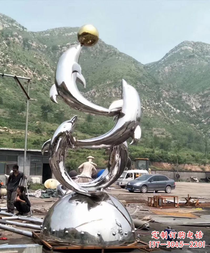 益阳海豚雕塑不锈钢的精美艺术