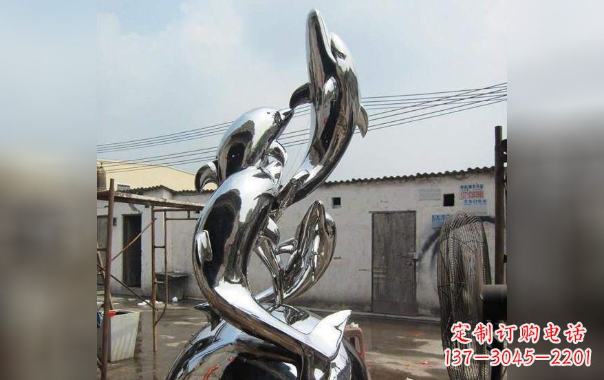 益阳海豚之美——不锈钢海豚雕塑