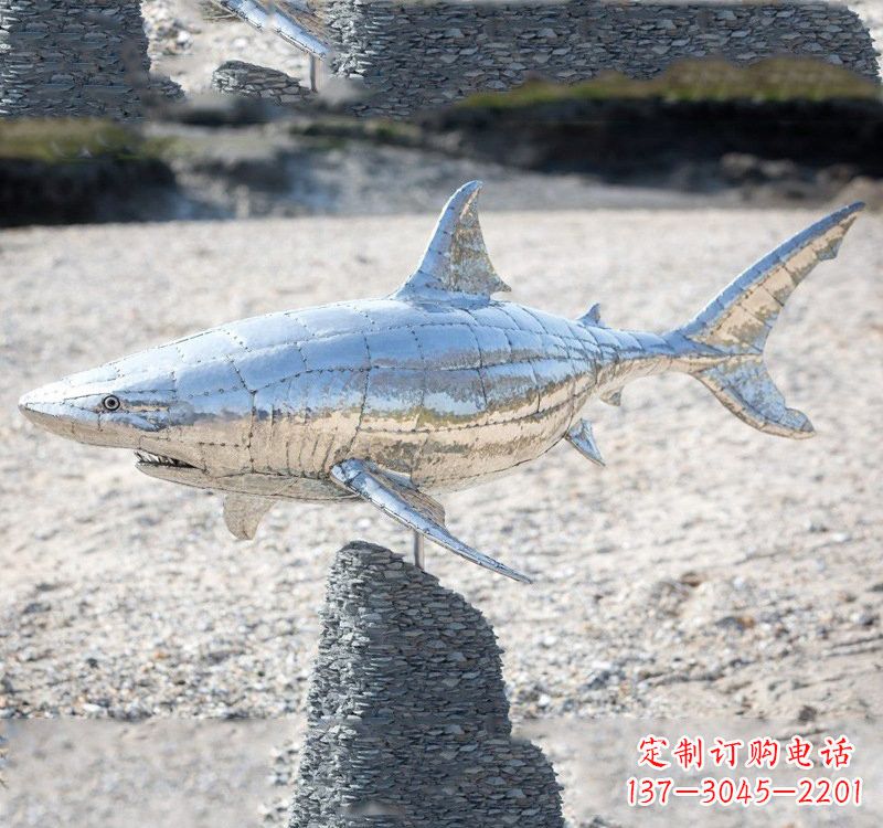 益阳不锈钢海洋公园鲨鱼雕塑