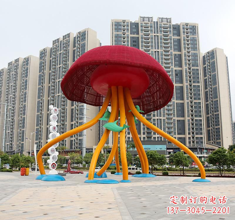 益阳不锈钢海洋水母动物雕塑精美绝伦