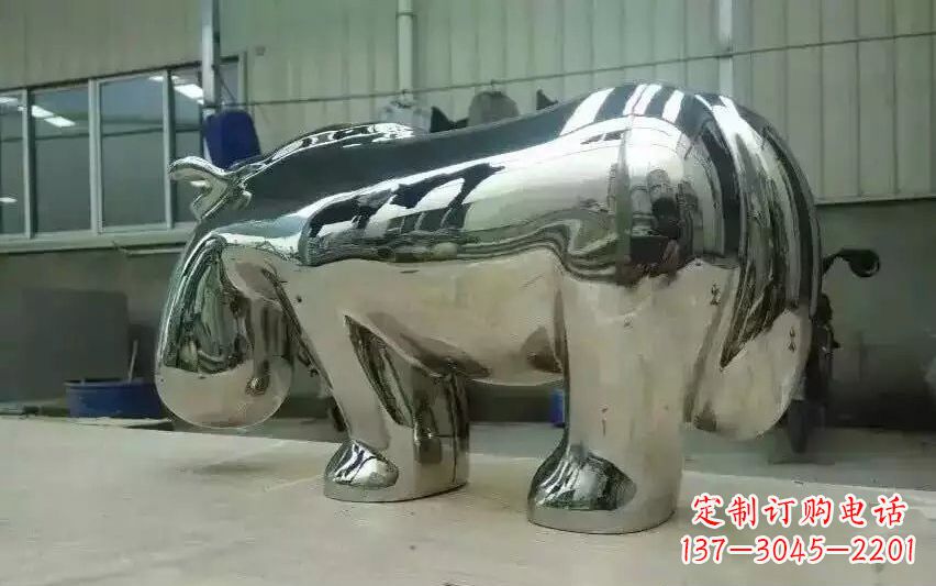 益阳不锈钢河马雕塑美观耐用的艺术品
