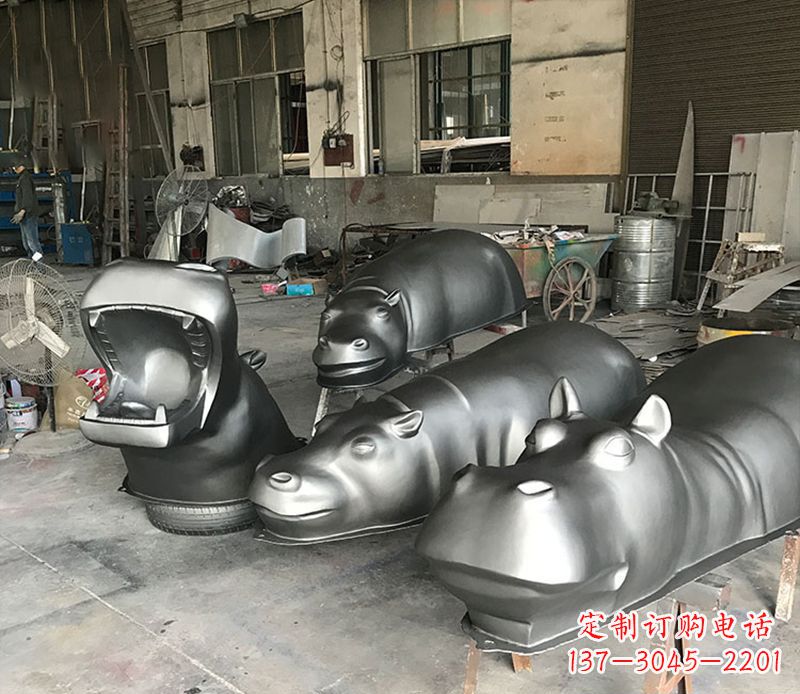 益阳不锈钢河马雕塑——艺术与自然的完美结合