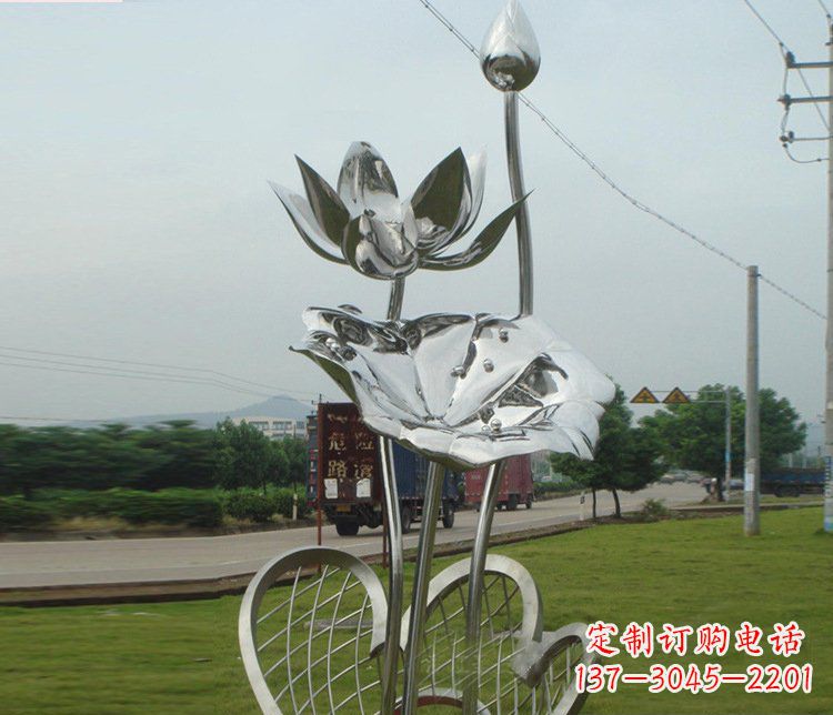 益阳精美不锈钢荷叶雕塑
