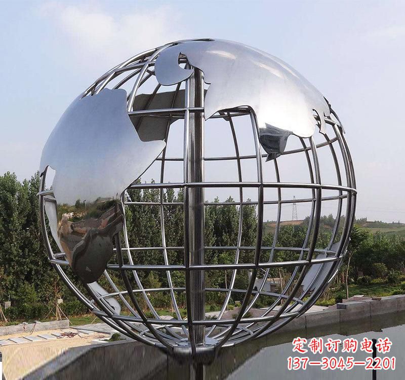 益阳不锈钢户外地球仪雕塑一件既美观又能提醒人们环保的艺术品