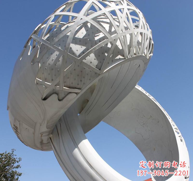 益阳不锈钢户外婚庆戒指雕塑婚礼永恒的记忆