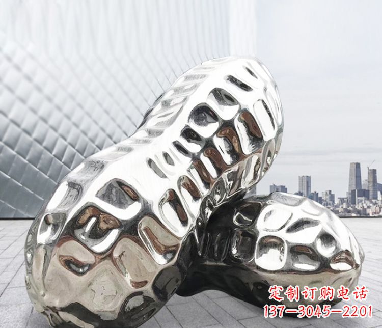 益阳精美不锈钢花生雕塑