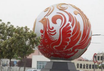 益阳不锈钢凤凰浮雕圆球雕塑精美雕塑把艺术带到生活中