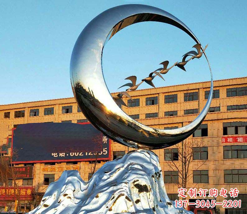 益阳雁雕塑不锈钢的艺术精灵