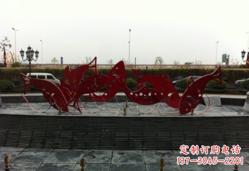 益阳不锈钢剪纸鲤鱼雕塑精巧美观