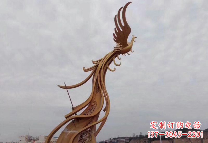 益阳不锈钢凤凰雕塑精致美观