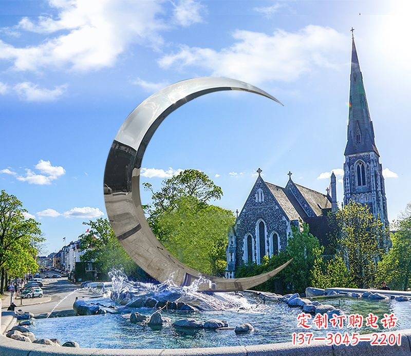 益阳不锈钢景观月亮雕塑精美绝伦