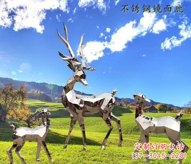 益阳不锈钢鹿精美的动物雕塑
