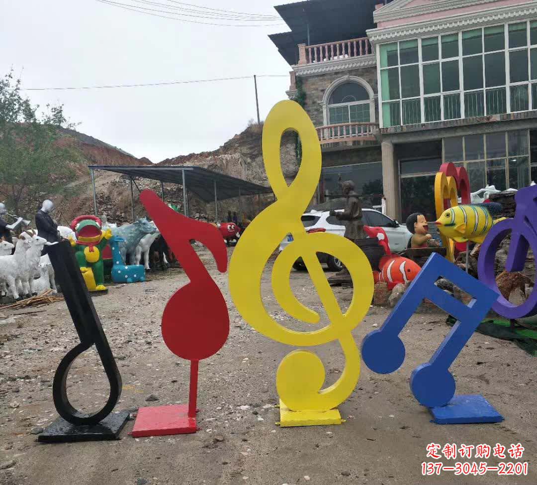 益阳不锈钢烤漆音符雕塑