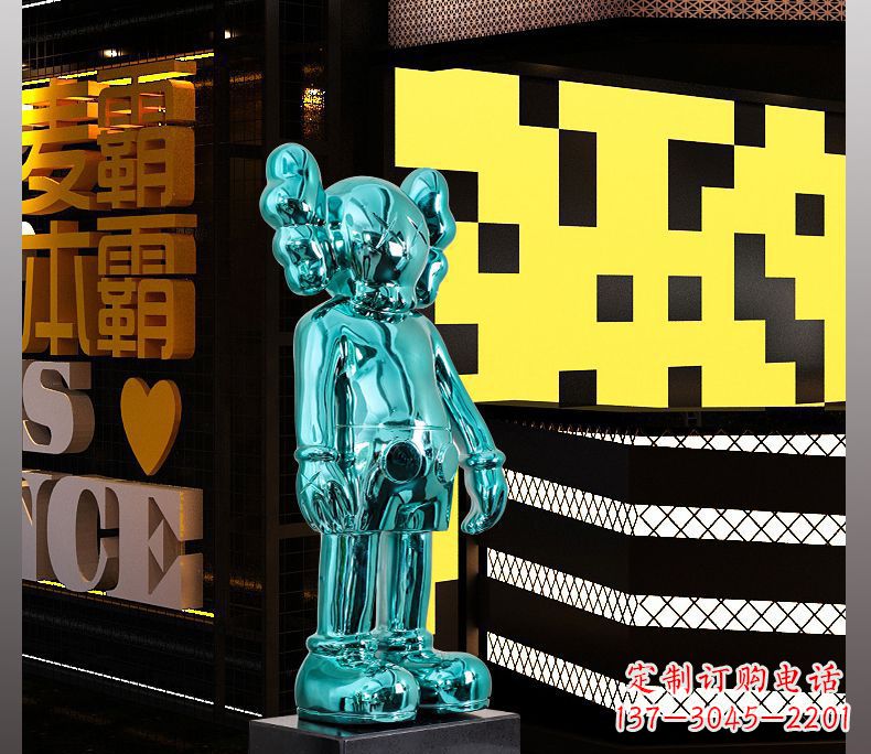 益阳不锈钢蓝色机器人雕塑引领未来的艺术品