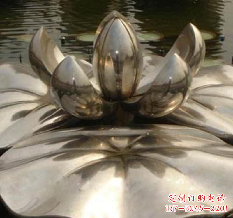益阳不锈钢莲花喷泉雕塑艺术结合新技术