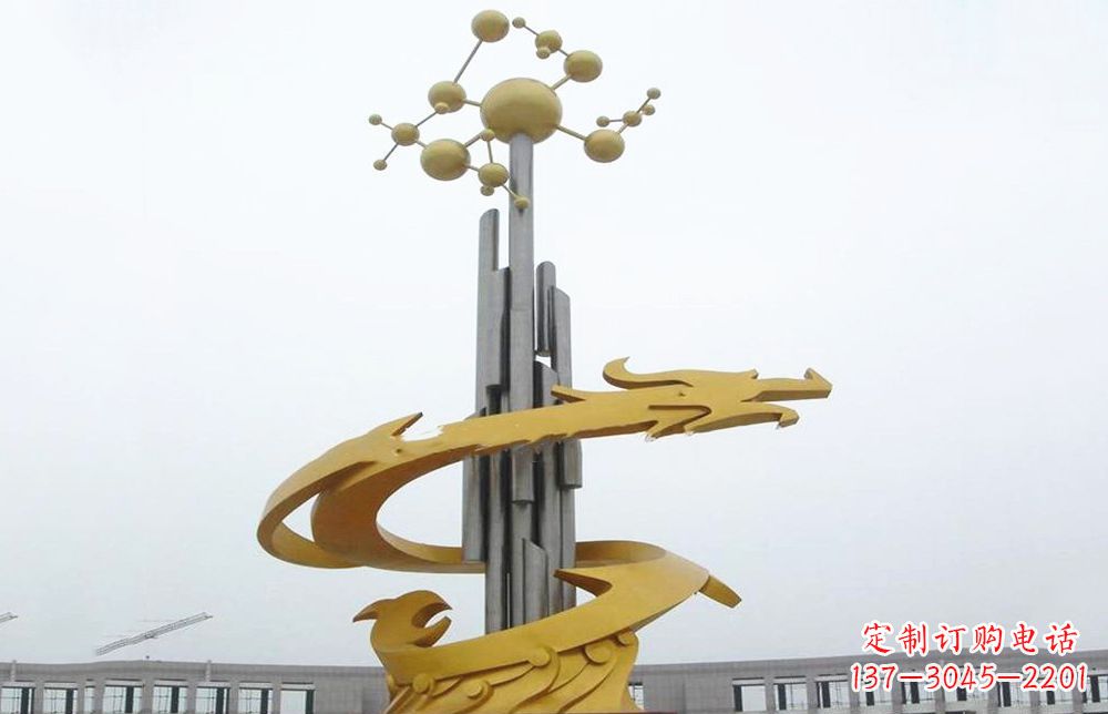 益阳龙雕塑——点缀不锈钢城市景观