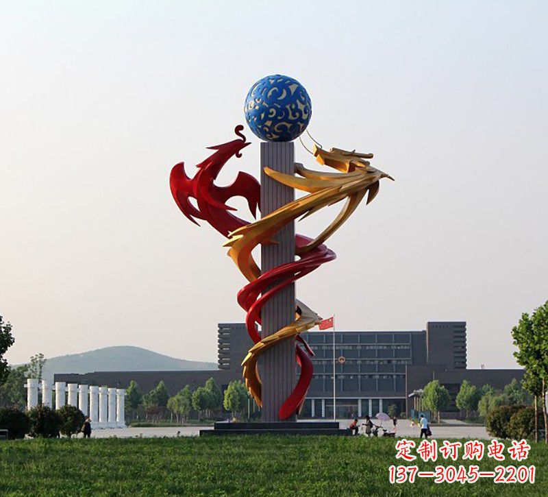 益阳不锈钢龙凤雕塑神秘而又神奇