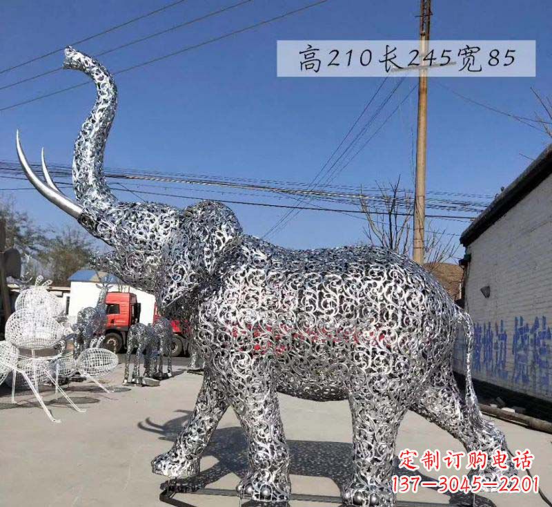 益阳不锈钢镂空大象雕塑精美绝伦的艺术品