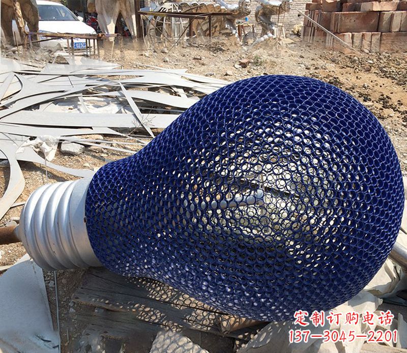 益阳不锈钢镂空灯泡雕塑精美灯光装置