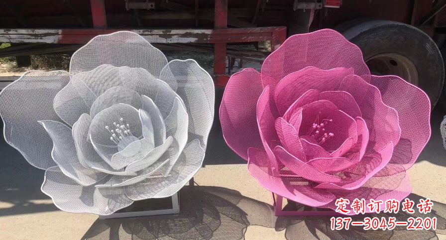 益阳不锈钢荷花雕塑,给公园带来优雅美景