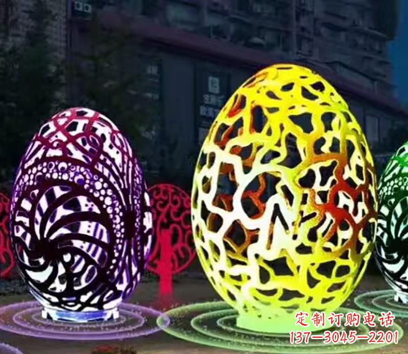 益阳不锈钢镂空鸡蛋雕塑精美绝伦