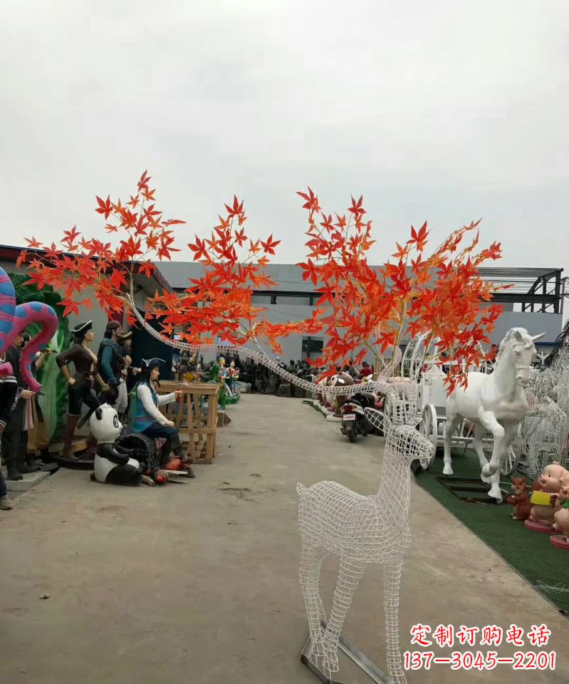 益阳不锈钢麋鹿雕塑精美的艺术品