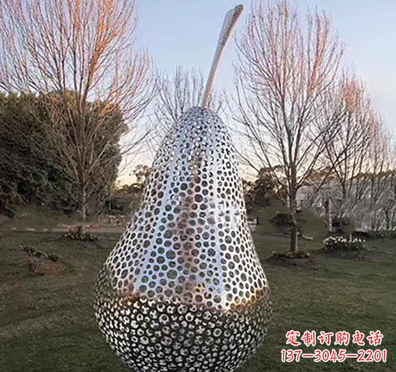 益阳不锈钢镂空水果雕塑精美绝伦
