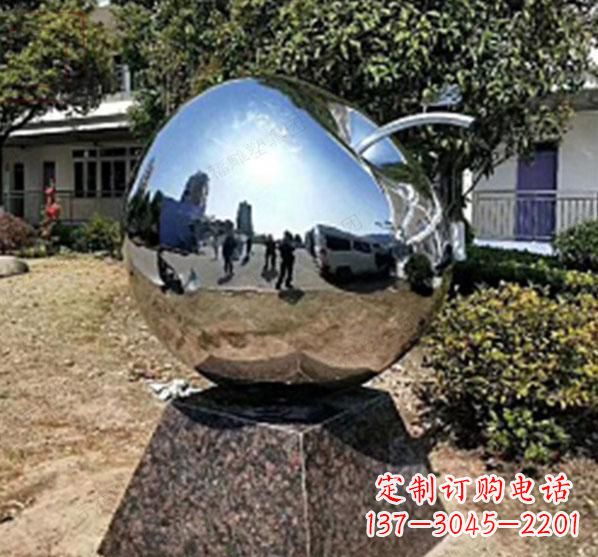 益阳不锈钢蚂蚁滚苹果雕塑艺术与科技的完美结合