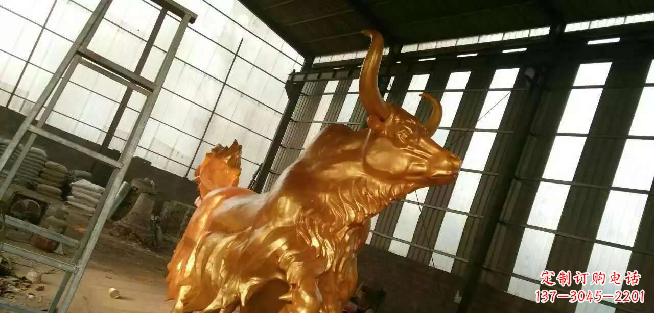益阳精美不锈钢牦牛钛金雕塑