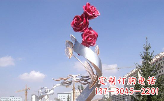 益阳不锈钢玫瑰雕塑精致的艺术之美