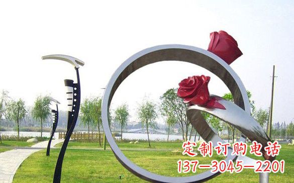 益阳不锈钢玫瑰花戒指精致雕塑之美