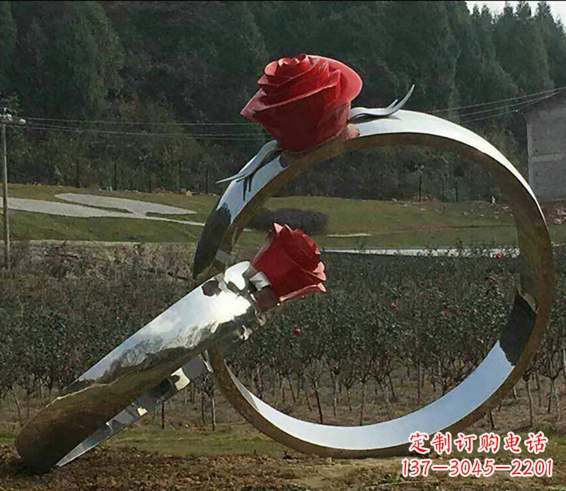 益阳不锈钢玫瑰雕塑精美的艺术珍品