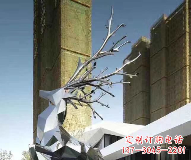 益阳梅花鹿雕塑美丽的景观和动物雕塑