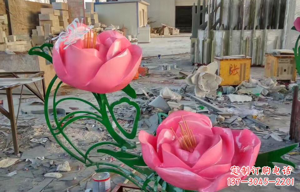 益阳精美牡丹雕塑点缀景观