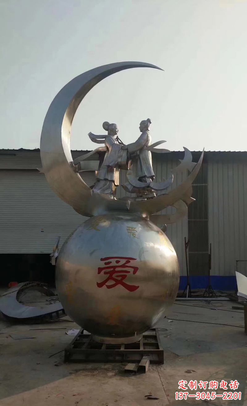 益阳不锈钢牛郎织女雕塑传承爱情的象征
