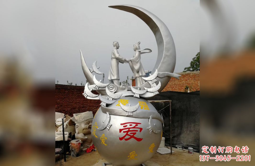 益阳不锈钢牛郎织女雕塑爱情永存