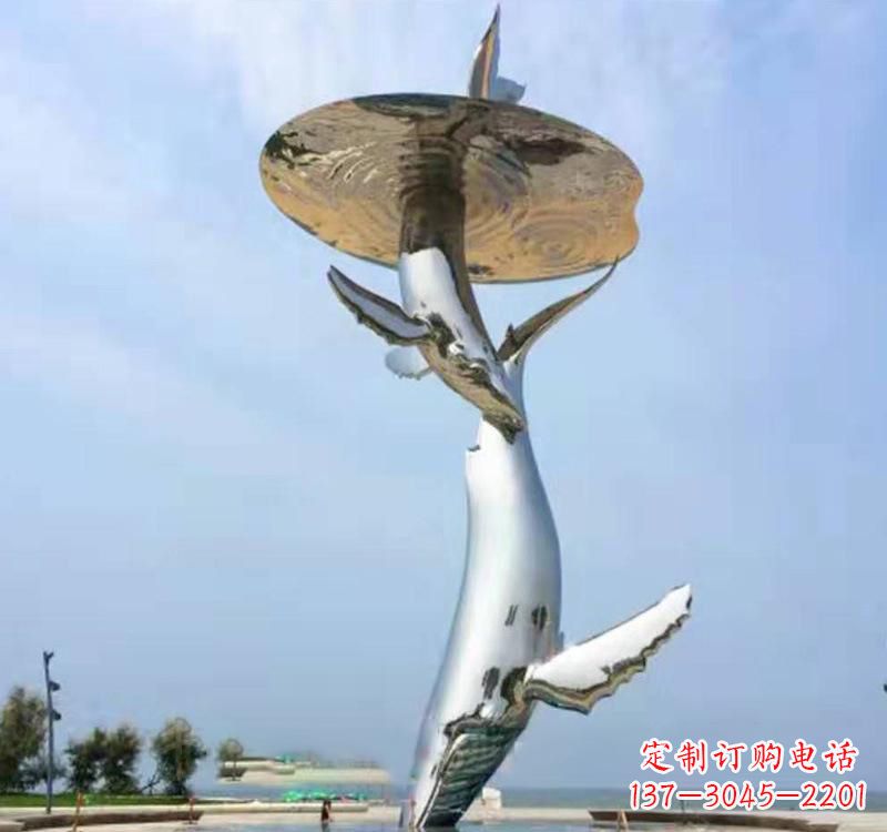 益阳不锈钢海豚雕塑精美的艺术品