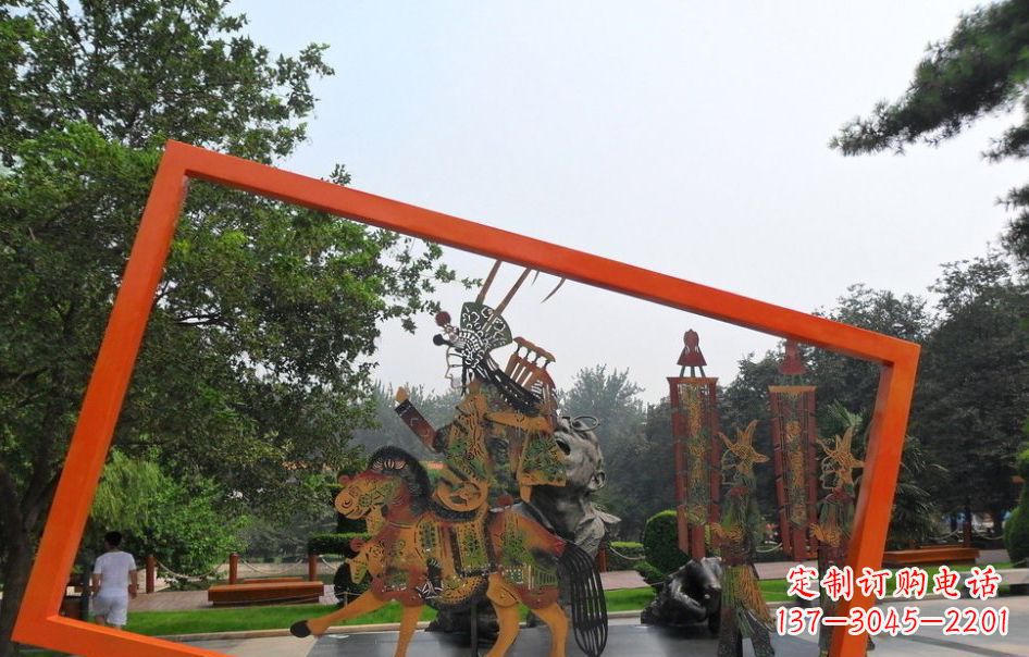 益阳传承皮影戏——不锈钢皮影戏雕塑