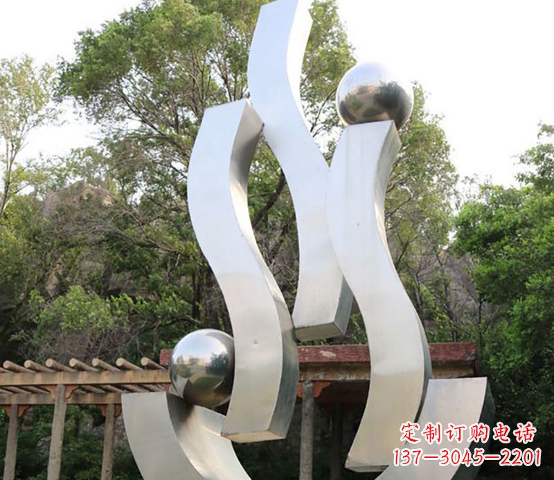 益阳景观雕塑现代不锈钢飘带