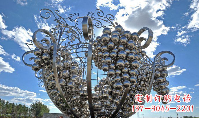 益阳不锈钢葡萄雕塑精致美观、经久耐用