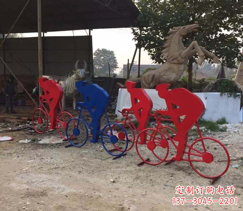 益阳不锈钢骑自行车雕塑一种经典的艺术形式