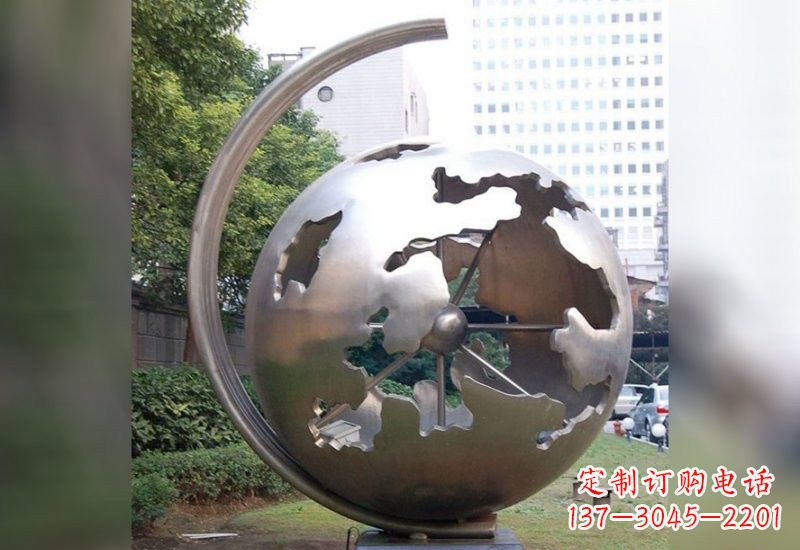 益阳不锈钢地球仪雕塑艺术与科学的结合