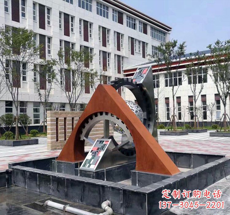 益阳不锈钢齿轮雕塑精湛工艺展现匠心