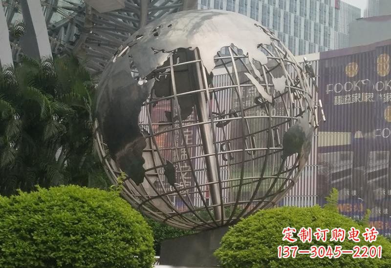 益阳不锈钢地球仪雕塑一个精美的艺术品