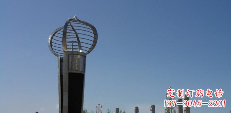 益阳不锈钢火炬形雕塑熠熠生辉