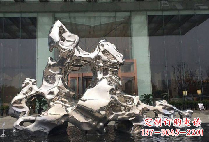 益阳精美太湖石雕塑,不锈钢企业的杰作