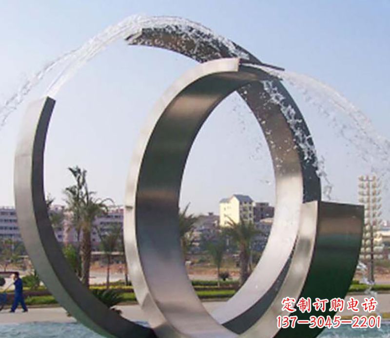 益阳不锈钢情侣戒指雕塑象征爱情的永恒之物