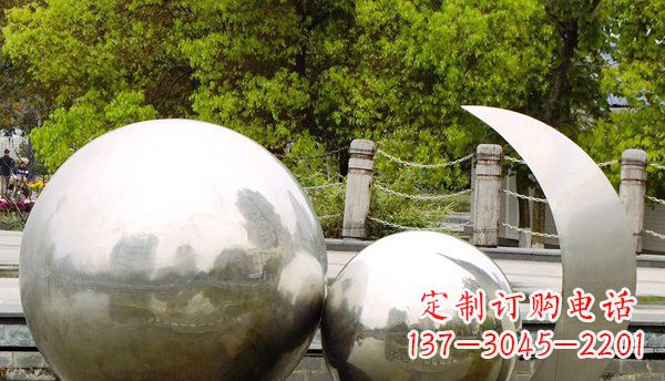 益阳不锈钢球形地球月亮雕塑精美的艺术之作