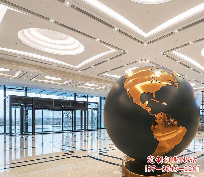 益阳不锈钢地球仪雕塑精美绝伦