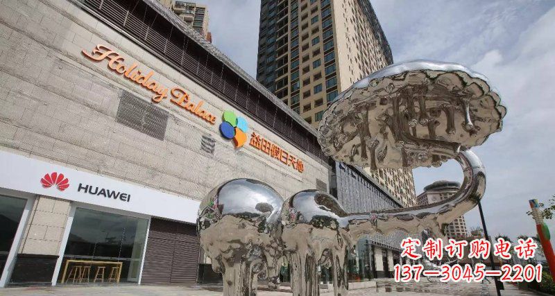 益阳不锈钢门前的大象雕塑